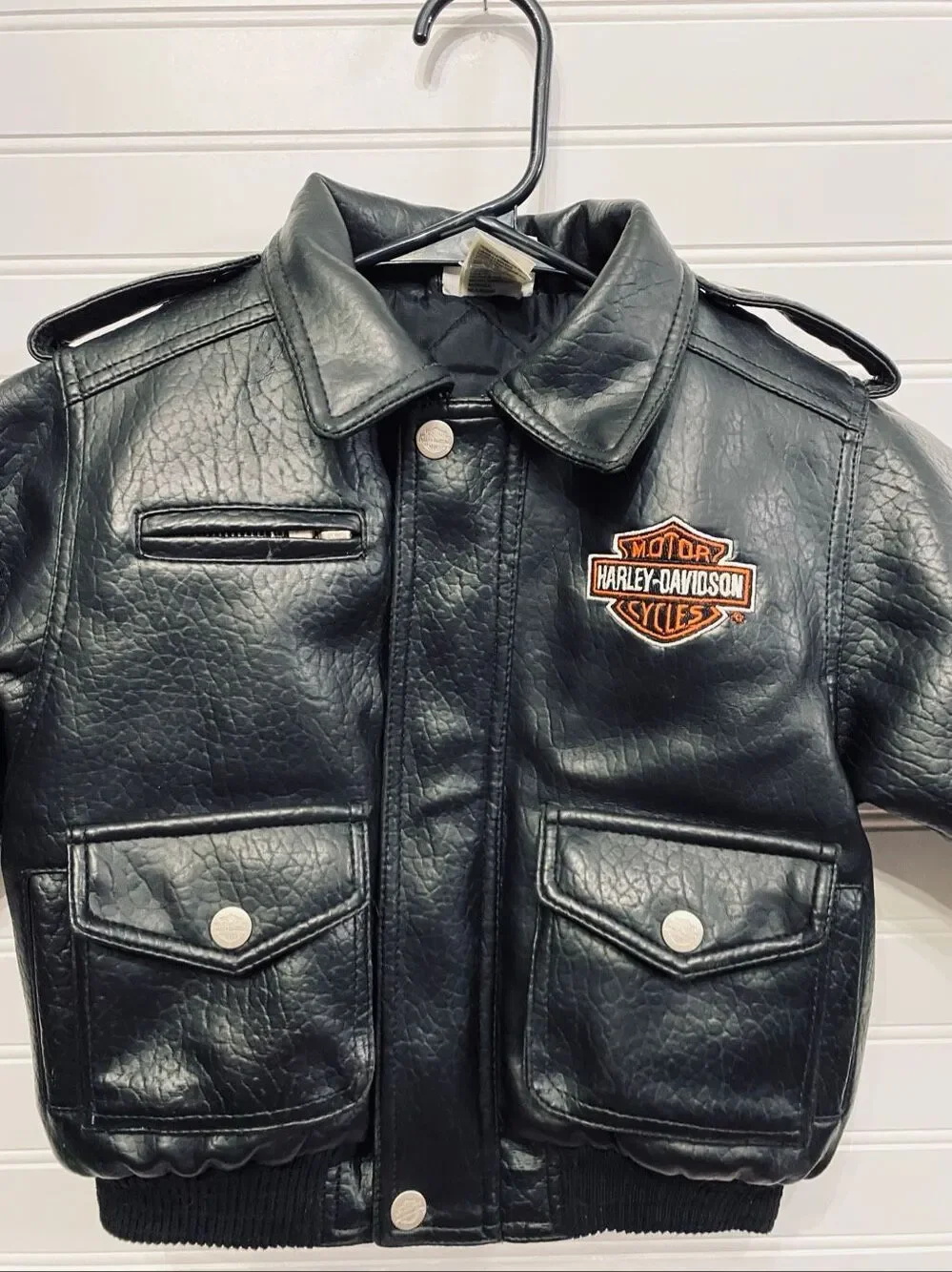 Vintage Style Kids Boys or Girls Harley Davidson Biker Jacket Sz 4T